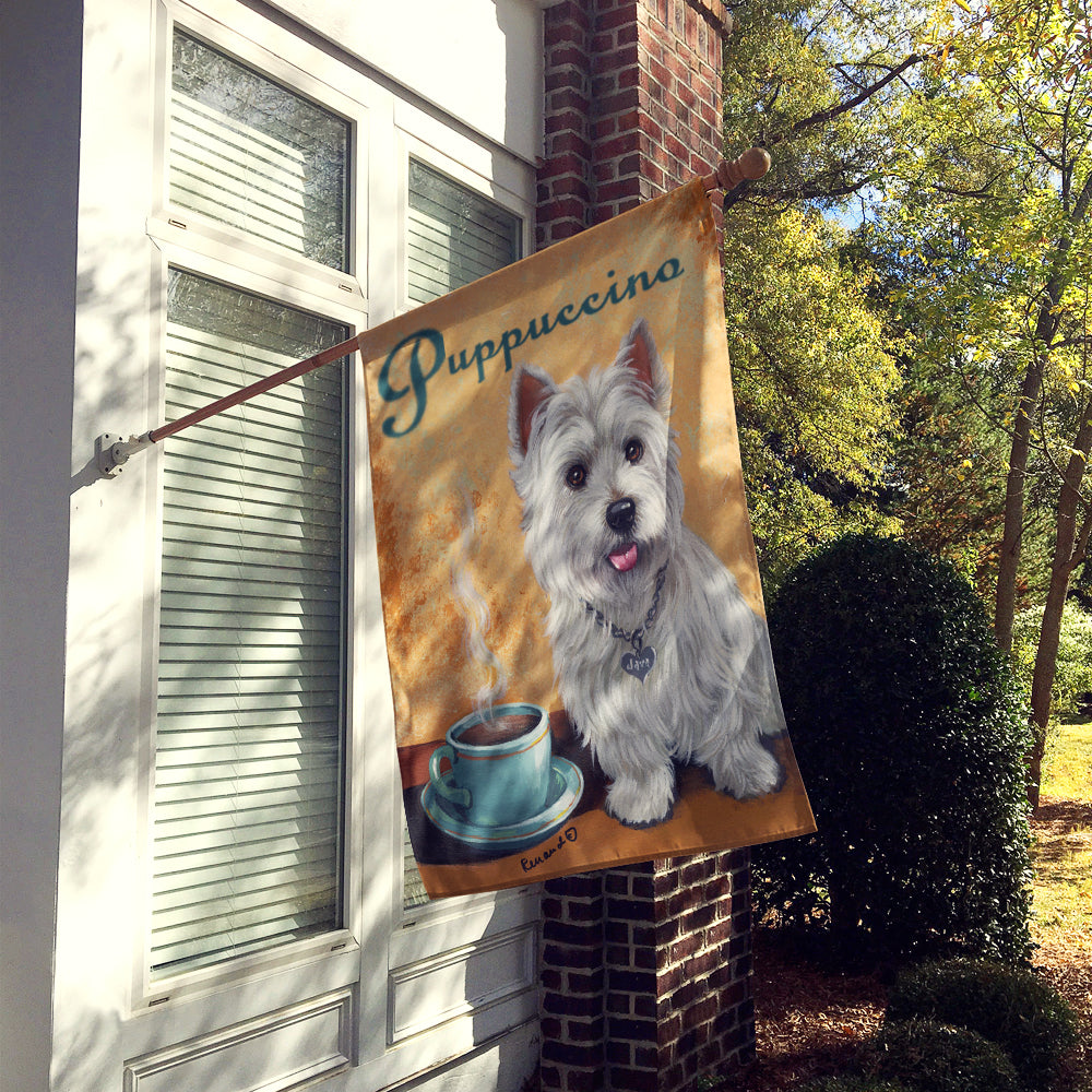 Westie Puppuccino Flag Canvas House Size PPP3225CHF