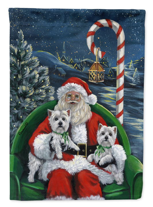 Buy this Westie Christmas Santa's Village Flag Canvas House Size PPP3228CHF