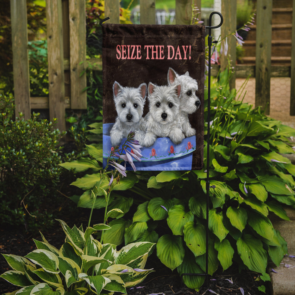 Westie Seize the Day Flag Garden Size PPP3232GF