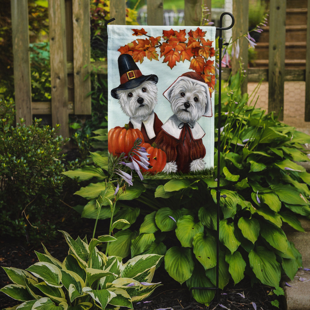 Westie Thanksgiving Pilgrims Flag Garden Size PPP3235GF