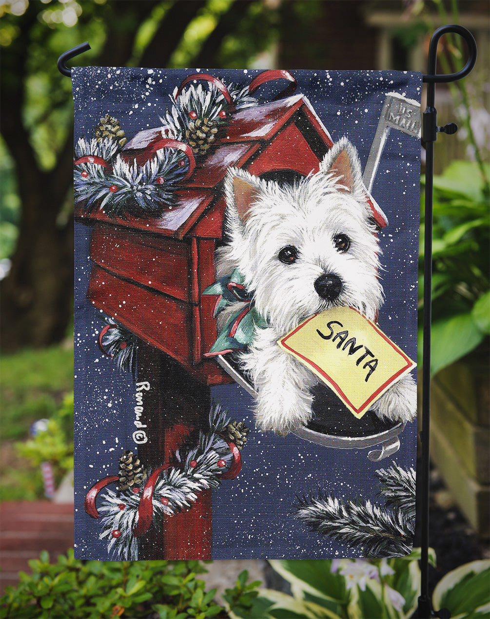 Westie Zoe's Christmas List Flag Garden Size PPP3237GF